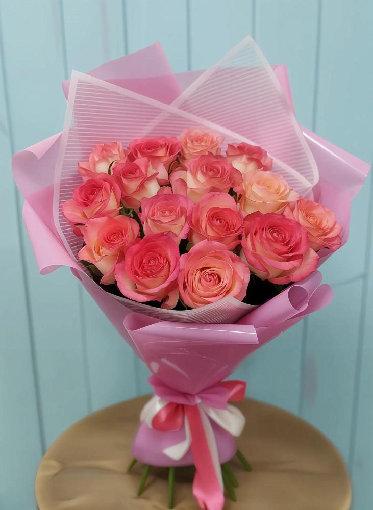 Букет 15 Розовых роз Равель в Колчаново