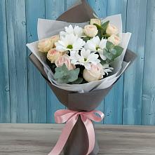 Букет цветов из:  Хризантемы и Розы в Колчаново