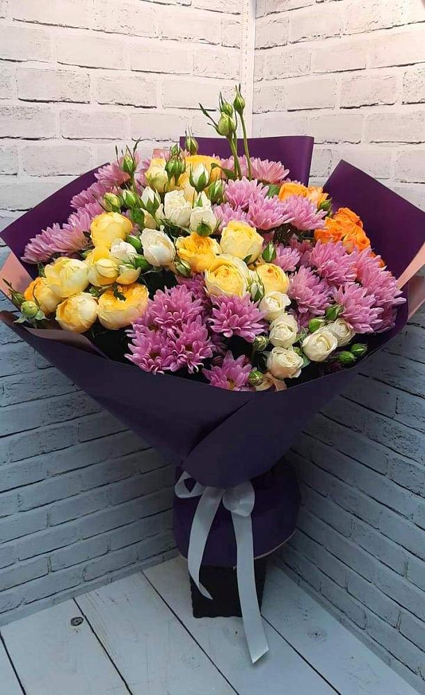 Букет цветов из: Хризантемы и Розы в Колчаново