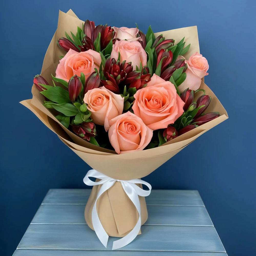 Букет цветов из: Розы и Альстромерии в Колчаново