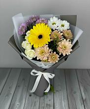 Букет цветов из:  Розы, Герберы и Хризантемы #REPLACE_PRED# Колчаново