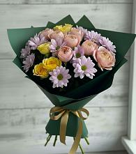 Букет цветов из:  Хризантемы и Розы в Колчаново