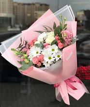 Букет цветов из:  Розы, Лизиантусы и Хризантемы в Колчаново
