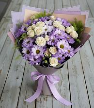 Букет цветов из:  Хризантемы и Розы в Колчаново